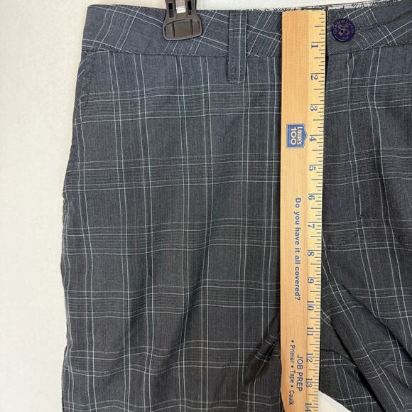 Quiksilver Shorts Men 38 Black Windowpane High-Rise Slash Pocket Classic Zip Fly - Picture 14 of 15